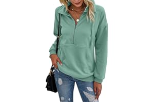 Beonych Sweatshirt Damen Pullover Elegant Langarmshirt Baumwolle Pulli Herbst Winter Casual Sweatjacke Oberteile Langarm mit Taschen
