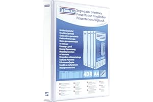 Display Ringbinder DONAU PP A4/4RD/16 White/Document Archiving/Type-A4/4RD/16 / Kind-Ofertowy/Pockets-2 Wewnętrzne, 2 Zewnetrzne, 1 Grzbietowa/Material-Cardboard/pp/Colour-White/Format-A4