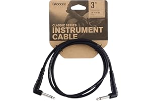PLANET WAVES Câble Patch de guitare D'Addario - Série Classic - Câble d'instrument - 0.9144 Mètres - Angle Droit - 3-Pack