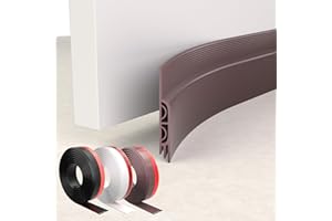 KAYLEINSTER Burlete Puerta Entrada,Burlete Puerta 2m Marrón Autoadhesivo de Goma de Silicona,Burlete Bajo Puerta,Burletes para Puertas de Entrada,Antipolvo Aislamiento Acústico Prueba De Viento y Agua