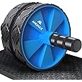 Amonax AMONAX Convertible Ab Wheel Roller with Large Knee Mat for Core Abs Rollout Exercise. Double Wheel Set with Dual Fitness Strength Training Modes at Gym or Home