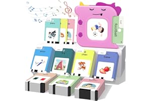 AHJ 420 Cartes Éducatives Parlantes, Jeu de Cartes Flash Montessori Français, Jeux Educatif Pédagogique avec Sons pour Jouet Enfants 3-6 Ans, pour Apprentissage Préscolaire 10 FR Chansons