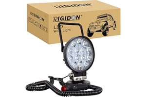 RIGIDON 1 Pcs Faro da ricerca Led, Luce da Lavoro con Base Magnetica, Luce da Ricerca, per Auto Fuoristrada, Camion SUV 4x4 Barca, 4 Pollici 42 W DC 12 V 24V Spotlights Fari di Profondità, 6000K