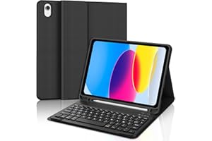 SENGBIRCH Keyboard case for iPad 11th Generation (A16, 2025) - UK layout Detachable Wireless Bluetooth Keyboard, Flip Stand Case with Pencil Holder for iPad 10th Gen 10.9" 2022, Black