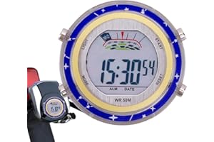 LYRICALIST Horloge Numérique de Moto – Horloge de Guidon Étanche à Cadran Lumineux | Horloges Numériques de Montre de Montage Auto-Adhésives pour Véhicules