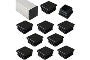 HJYZY Tapón de plástico Negro de Tubo Cuadrado de 70 x 70 mm, Tapas de Acabado de Tubo de Cierre para Silla de Tubo Deslizante, Tapones para Tapa de Extremo de Tubo Cuadrado 9 Piezas