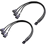 Cable Matters 2 Pack 4 Pin PWM 3 Computer Case Fan Splitter Cable – 30cm