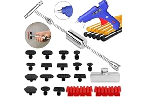 RANDALFY Kit D'outils de Réparation de Bosses sans Vernis - Kit de Réparation de Bosses - Marteau à Inertie - Extracteur de Dent avec 16 Pièces de Colle pour Surfaces en Métal