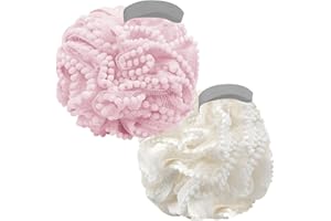 Mezrkuwr® Confezione da 2 spugne da Bagno e Doccia, Pouf in Rete Morbida, Doccia, Palla di luffa, Scrubber per Il Lavaggio del Corpo, Spugna da Bagno per Donne e Uomini