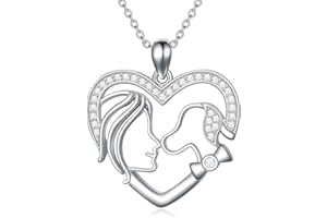 VONALA Sterling Silver Cow/Dog/Fox/Lion/Goat/Monkey/Dinosaur Pendant Necklace Animal Heart Necklace for Women Animal Jewellry Gifts for Women Girls Teens Birthday Gift