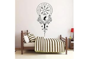 WYLYSD Vikingos Árbol Etiqueta De La Pared Vikingos Etiqueta De La Pared Vikingos Decoración De La Pared Del Hogar Dormitorio Decoración De La Sala De Estar Papel Tapiz 89X42Cm