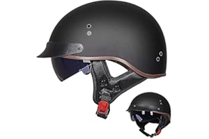 EBAYIN Casque Moto Homme Homologué Casque Bol Homologué Casque Moto Vintage Casque Jet pour Moto Casque Scooter Homme ECE Homologué Pilote Jet Casque Personnalité Casque de Moto,H-M=（57~58cm）
