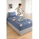 Formeya Astronot Desen Tek Kişilik Kapitone Fitted Su Sıvı Ge&ccedil;irmez Yatak Alezi Seti (1 Adet Yastık Kılıflı) (90 x 190)