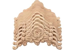 Micvtve 10 pz Floreale in Legno Intagliato Decal Angolo Applique Decorare Cornice in Legno Figurine gabinetto