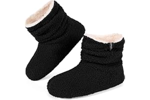 LongBay Women's Warm Fluffy Bootie Slippers Winter Soft Memory Foam House Shoes for Indoor Outdoor