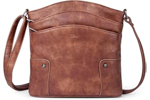 CLUCI Sac Bandoulière Femme Petit sac de Voyage cuir Designer multipoches Sac à main vintage Sacs portés épaule Brun bicolore