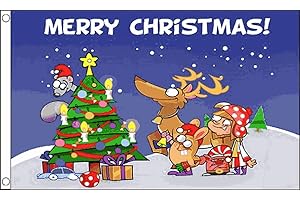 FlagSuperstore Christmas Scene Flag 5 x 3 FT - 100% Polyester With Eyelets