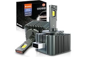 D-Lumina Ampoule D1S LED Voiture Anti Erreur Canbus, Kit de Conversion Led Remplacement Lampe HID Xénon, 50W 12000LM D1S LED Ampoule Auto 6500k Blanche, Brancher et Utiliser, Paquet de 2