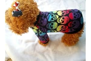 Hillento Puppy Clothes, Halloween Small Dog Cat Pet Clothes Colorful Skull Ghost Sweater Halloween Apparel