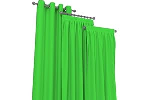 Market-Alley Vorhänge 2er Set Vorhang für Kinderzimmer Schlafzimmer Wohnzimmer Elegant Gardine mit Ösen/Taschenband/Kräuselband (117 Grün ; mit Ösen ; 135cm x 175cm)