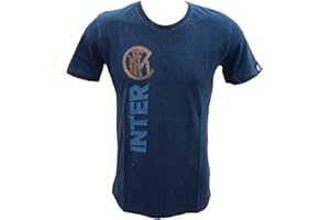 BROLLOGROUP T-Shirt Inter Maglietta Premium Ricamata Ufficiale Calcio FC Internazionale Modello 2 con Stampa in Rilievo PS 40485-40484