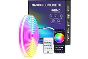 TK99SW Neonowa taśma LED 3 m, IP67 Wodoodporna taśma LED RGBIC 5V z pilotem zdalnego sterowania za pomocą aplikacji, kształtami DIY, neonową taśmą świetlną LED do salonu, sypialni, ściany, dekoracji gier