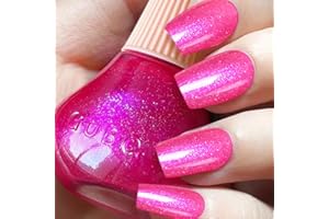 DouborQ Glitter Nail Polish Pinkish Glimmer Long-lasting Sequins Nail Art Varnish (07)
