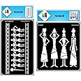 SWAGSTATION Tribal Dance Border Stencil - African Art for Craft Work (12x12 Inch & 4x8 Inch 2 Stencils) Warli Art - Wall Painting (Tribal)