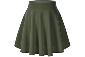 Loxdonz Girls Kids Casual Mini Stretch Waist Flared Plain Pleated Skater Skirt
