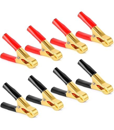 6 Pinze A Coccodrillo 50A Isolate - Morsetti Per Batteria Auto In Rame, Per Veicoli E Camion