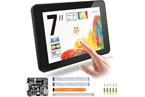 LUCKFOX DSI Capacitive 7 inch Touch Screen with Case Support 3D Printing for Raspberry Pi Screen 800x480 Pixels 170°Wide Viewing Angle for Raspberry Pi Display IPS Screen for Core3566, VisionFive2