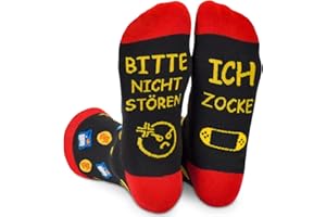 TRUSTNICE Lustige Gaming Socken Gamer Geschenk Mit Spruch Bitte Nicht Stören Ich Zocke Zocken Socken Lustig Neuheit Geburtstag Geschenke Für Zocker Männer Herren Jungs Damen Spieler