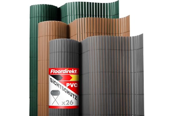Floordirekt | Canisse en PVC Brise Vue, Intimité Paravent de Jardin, Piscines, Balcon | Terrasse, Décorative Palissade en PVC Résistant aux UV, Intempéries, Coupe-Vent | 150 x 500 cm - Vert
