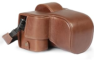 MegaGear Funda de Piel auténtica para cámara Fujifilm X-S20 (18-55 mm) - Bolsa de fotografía Digital Elegante y Protectora