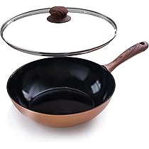 Sartén Antiadherente Nuovva 28cm Con Tapa - Cobre, Inducción, Saludable