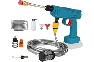 UIOEEJY Nettoyeur Haute Pression sans Fil pour Batterie Makita 18 V, 32Bars Pistolet Haute Pressio, buse 6-en-1, Pistolet de Lavage Haute Pression Portable pour Le Nettoyage