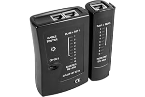WUIOWPPIC Network Cable Tester RJ45 Network Tester Portable Ethernet Cable Tester PoE for CAT7, CAT6, CAT5 LAN Cable, RJ11 Phone Cable (Battery Not Included)