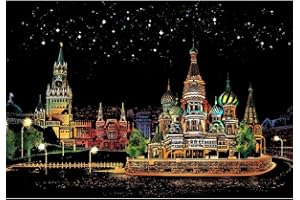 EcoGo Peinture à Gratter Adulte Carte à Gratter Papier à Gratter avec 5Pcs Outils (Russie)