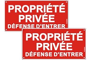AERHIMIY Panneau Propriété Privée Aluminium Réfléchissant 15×30 cm, 2 Pièces Panneau Propriété Privée Défense D'entrer Metal, Résistant aux UV, Imperméable, Avec Trous Percés
