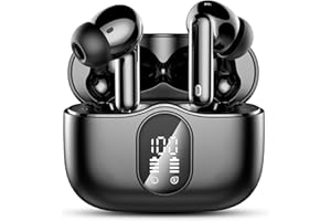 Btootos Cuffie Bluetooth, Auricolari Bluetooth 5.3 con 4 Mic, Cuffie Wireless In Ear HiFi Stereo, 36Ore LED Display, Cuffie Senza Fili IP7 Impermeabili, USB-C,Touch Control, Nero