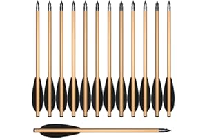 HUNTSPM 12/24stk 6,3" Aluminium Armbrust Pfeile Bolzen mit Schlagstahlspitzen Jagdpfeile für 50-80 LBS Pistolenarmbrust Jagd,Mini Armbrustbolzen für Präzisions Zielscheibe Bogenschießen