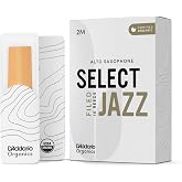D'Addario Organik Select Jazz Filed Alto Saksafon Dilleri - Saksafon Boruları - İlk ve Tek Organik Kamış Borusu - 2 Orta, 5 P