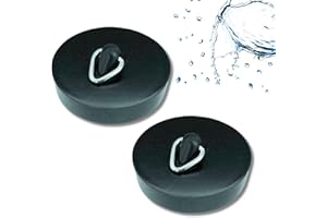 ‎HOMEXPERT homeXpert Waschbeckenstöpsel 50mm [2 Stück], Abflussstopfen aus W-PVC, optimal als Badewannenstöpsel oder Stöpsel fürs Waschbecken - Stöpsel für Abflüsse, optimal für Küche und Bad - Kein Abflusssieb