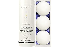 NEW MIUZ Creamy Collagen Bubble Bath Bombs Infused with Oatmeal Milk & Honey Essential Luxurious Bath Additives for Dry Skin Nourishment Indulge In A Blissful Bathing Spa Experience With Your Relaxing Gift Set