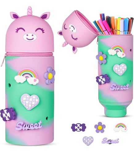 Back2Fun – Astuccio In Peluche Morbido Moo & Go – Rosa – 211x85x42 Mm – Con Cerniera E Manico In Silicone - 4