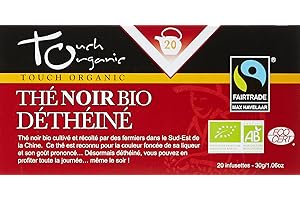 TOUCH ORGANIC - THÉ NOIR DÉTHÉINÉ - 20 sachets