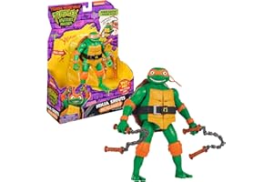 Tortues Ninja, Figurine de 15 cm avec Arme, Fonction électronique, Michelangelo, Jouet pour Enfants dès 4 Ans, Giochi Preziosi, TU8003