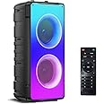 Bluetooth Speakers, 60W(80W Peak) Portable Loud Wireless Stereo Speaker with Rich Bass, Bluetooth 5.0, FM Radio, Colorful Lights, TWS Pairing, 10000mAh Battery, Outdoor Speaker for Home Party Gifts