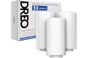 Dreo 3 cartucce di demineralizzazione per umidificatori, compatibili con umidificatori Dreo HM512S/713/713S, previene l'accumulo di minerali, filtro acqua dura, rimuove la polvere