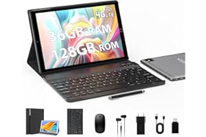 MAXLEGEN U10 Tablet 10.1 Pollici, 5G WiFi 4G LTE Dual SIM, 36GB RAM 128GB ROM (1TB Espandibile), Processore Octa-Core Android con Tastiera Mouse Stylus Cuffie Custodia, 8000mAh/GPS/FM/BT